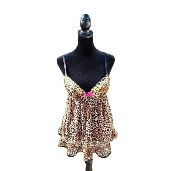 True Desire Womens Leopard Print Lingerie in Medium - Picture 4 of 8